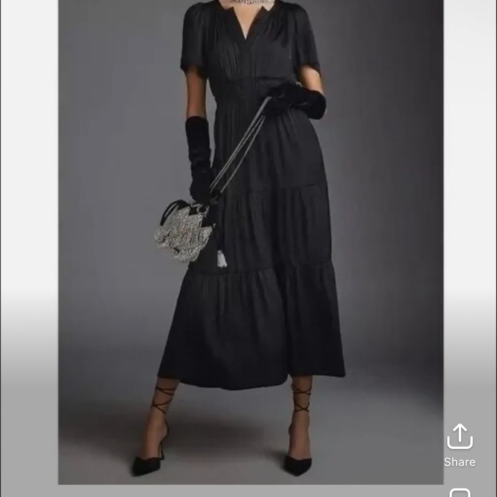 Anthropologie Black Maxi Dress